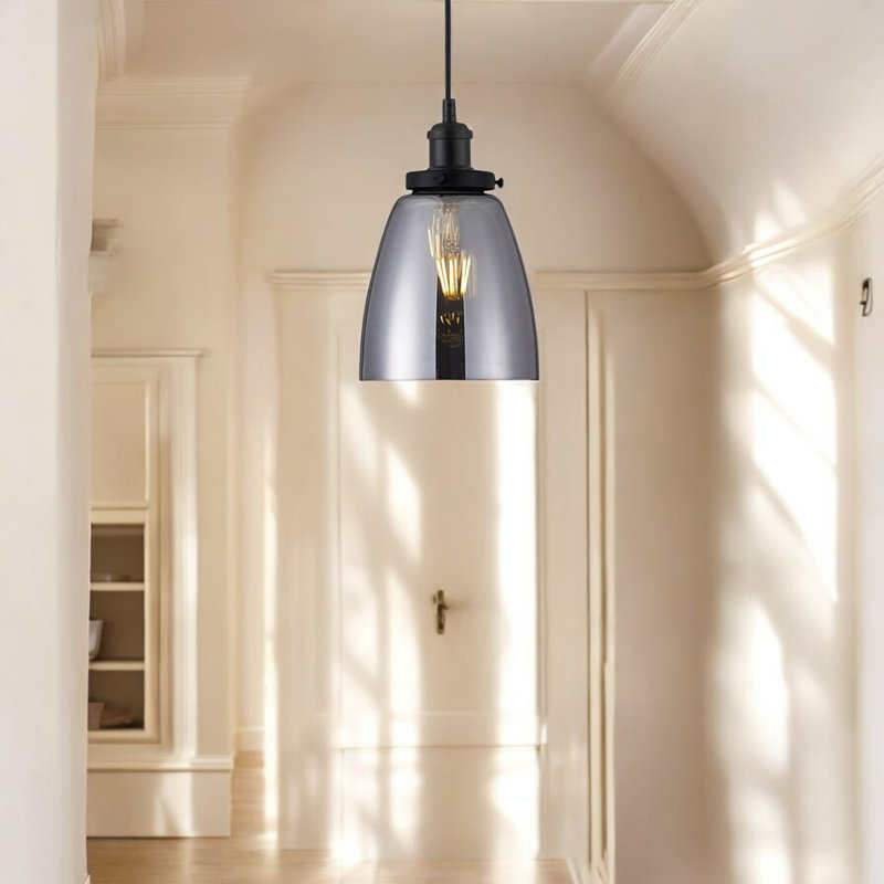 Calista 1 - Light Single Pendant, Black, Smoked