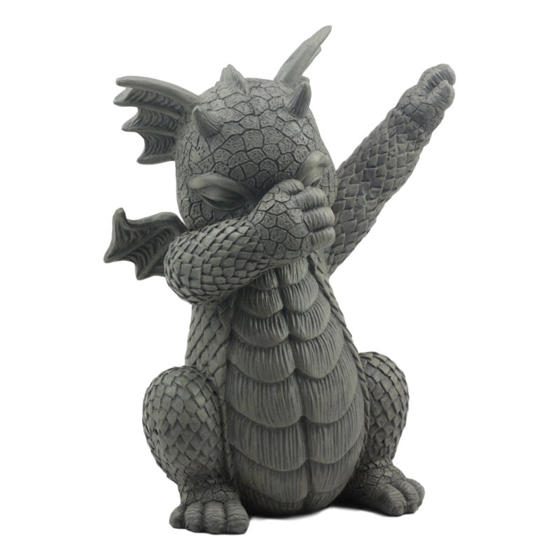 Statue de jardin dragon dabbing fantaisiste hip hop Corvi