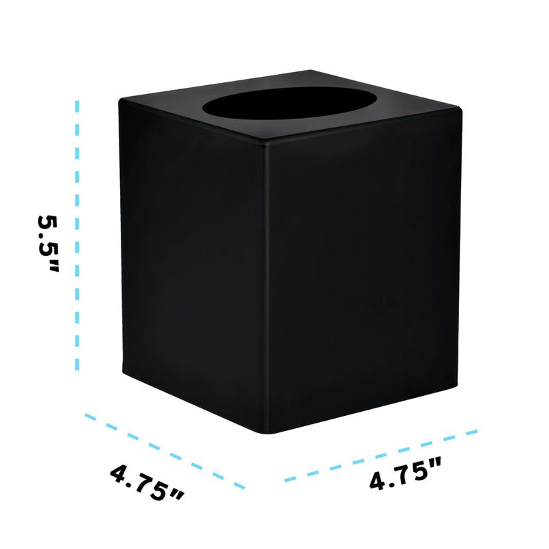 Black Frosted Acrylic Tissue Box Holder Set of 3