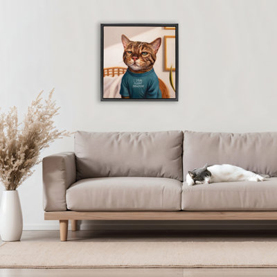 Cattitude Speak Fluent Judgement Floating Frame, design by Lucia Heffernan