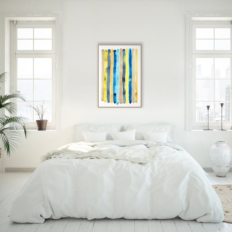 Blue Sticks II Painting by Elena Carlie, 45.75" H x 31.75" W, Glass Coat