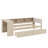 Twin Size Platform Bed Equipped With Shelves, Drawers, Charging Port, And Fabric-Covered Headboard-750572333