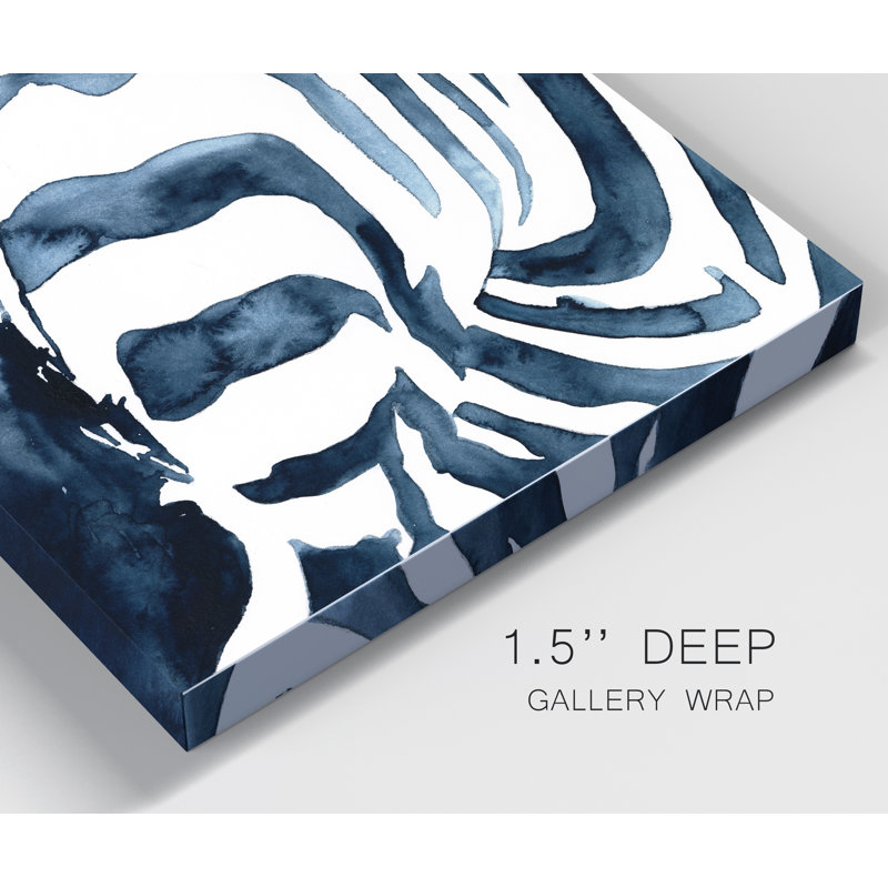 Indigo Zebra II - impression sur toile tendue, H 36 po x l 24 po x P 1 po