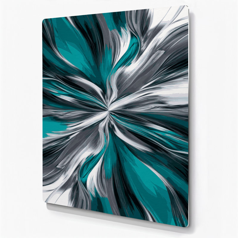 Art numérique en métal bleu abstrait numérique 30, H 10 po x l 8 po