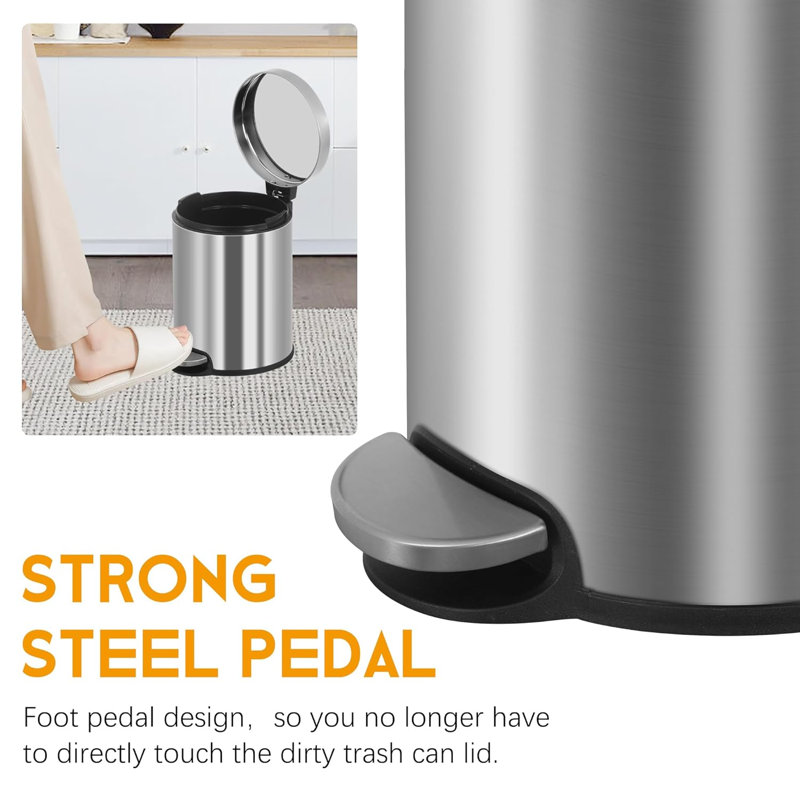 Step On Kitchen Trash Can - 1.6 Gallons