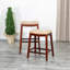 Tabouret 30 ", finition cerisier, siège en cuir os-2045556156