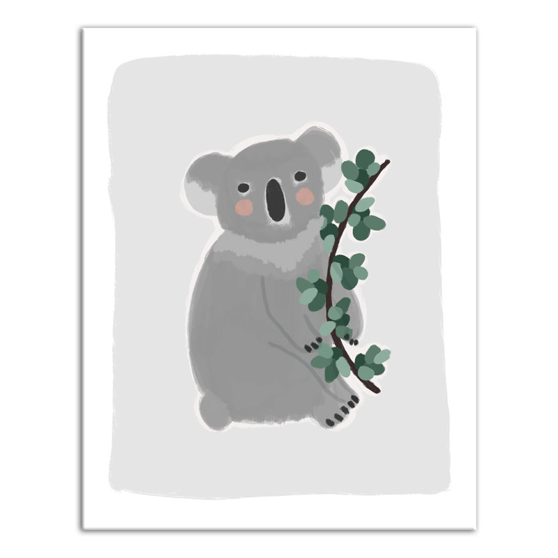 Art sur toile koala doux Briscoe, Gris, H 14 po x l 11 po x P 1,25 po
