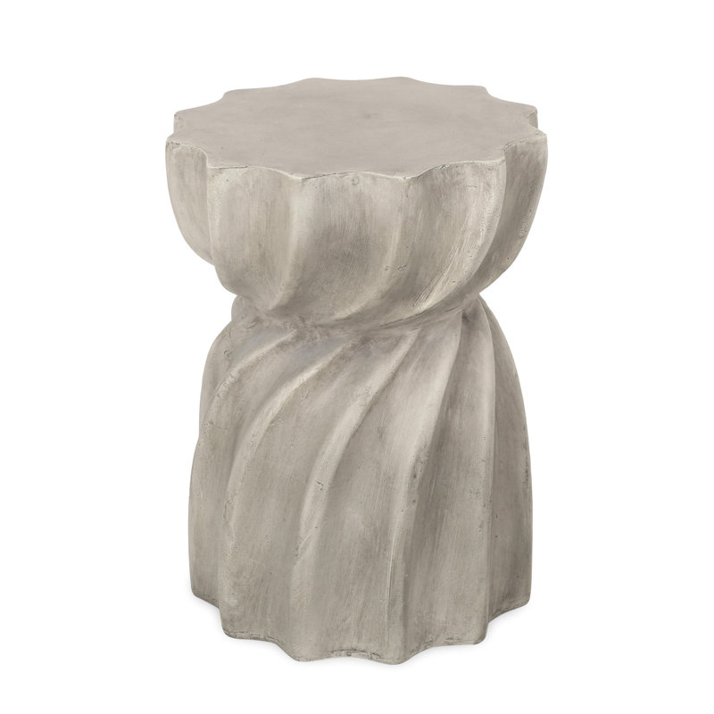 Table d'appoint - Rehausse l'élégance du patio. Oxyde de magnésium, gris, 14 po x 14 po x 18,5 po, plateau de table séduisant de 17,01 lb, aspect extérieur transformable de conception contemporaine. Pièce en béton léger, gris captivant