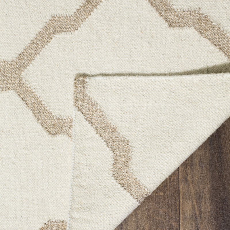 Tapis géométrique tissé à la main en laine / viscose / coton Rodgers, Rectangle 5 pi x 8 pi