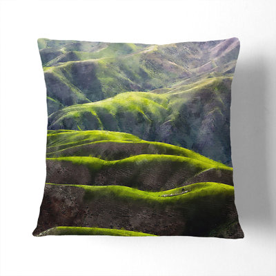 Grassland In Xianjiang China Painting Square Throw Cushion