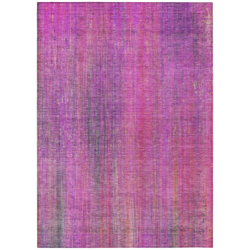 Tapis intérieur / extérieur 8 pi x 10 pi rayé lilas lavable antidérapant