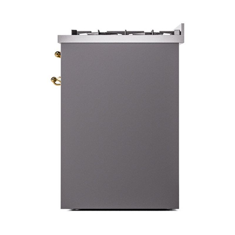 ILVE Nostalgie II Noblesse 30 in Dual Fuel Range, Liquid Propane, Graphite Matte/Brass
