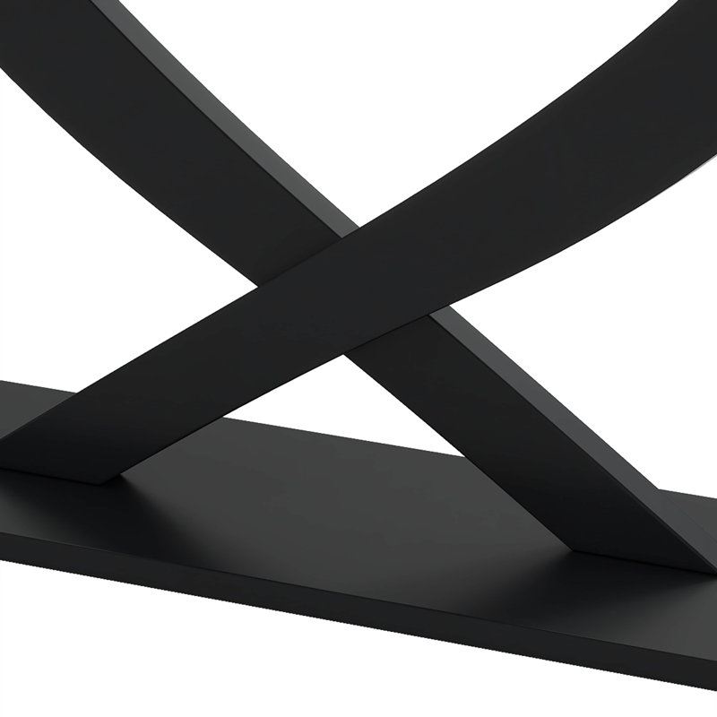 Console Home Home Modern, avec pieds croisés, Noir