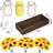 3-piece Sunflower Mason Jar Centerpiece With Wood Tray