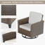 Ensemble de meubles d'extérieur en rotin, 2 chaises pivotantes avec coussins résistants aux intempéries et 1 table basse pour balcon de jardin-564333346
