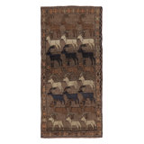 Vintage One-of-a-Kind 3'3" X 7'4" Hand Knotted Area Rug