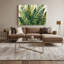 Fougère botanique, art mural sur toile beige-1011178967