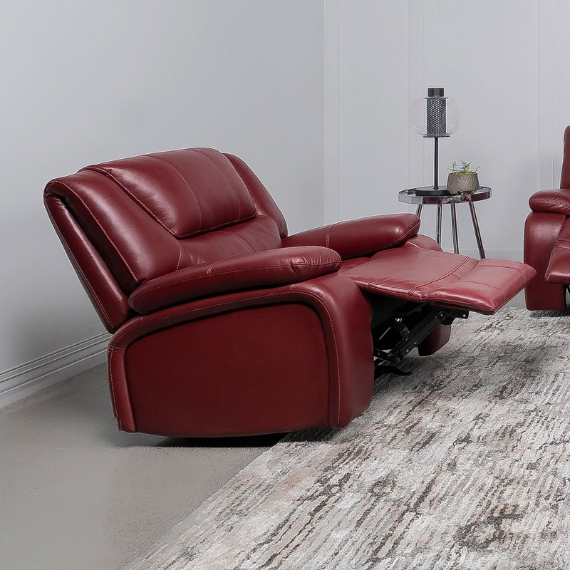 Elodie Red Upholstered Glider Recliner Chair, Red