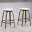 Ensemble de 2 tabourets de comptoir en tissu tissé beige avec pieds en bois naturel Beatus-650425635-650425638
