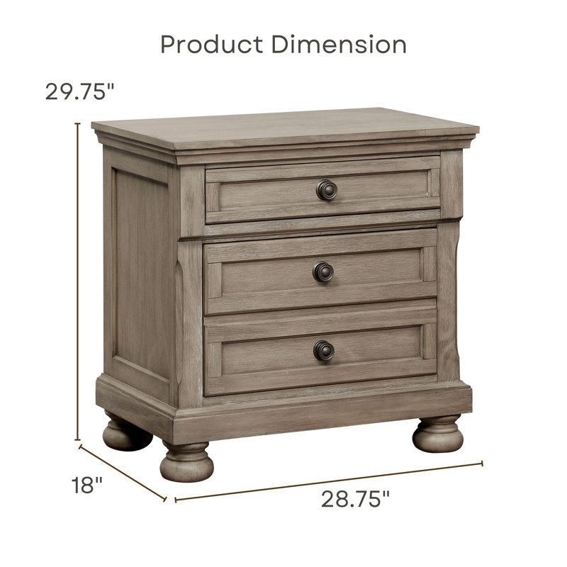 Ikko 3-Piece Bedroom Set, 3 Pcs: Bed, 2 Nightstands, California King