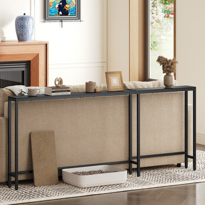 L Shaped Console Table 70.9" Long Narrow Sofa Table Foyer Table