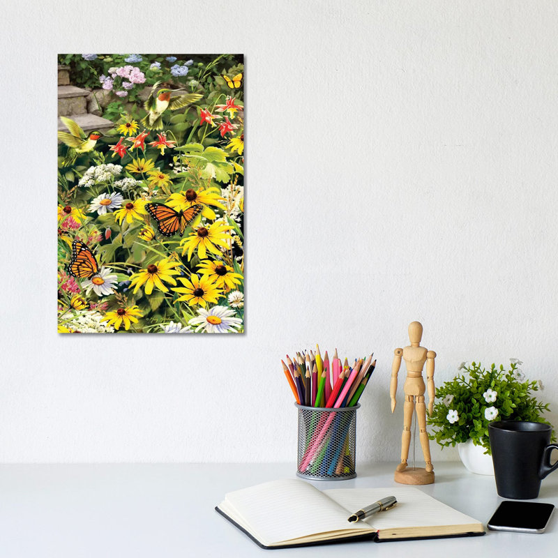 Hummingbirds At The Back Step - Wrapped Canvas Painting, 20.32 cm H x 30.48 cm W