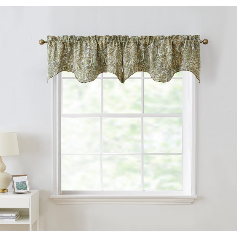 Gillot Blackout Rod Pocket 50" Window Valance, Sage Green