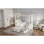 Lit à baldaquin simple avec lit gigogne et trois tiroirs de rangement, beige, peu encombrant et élégant-904171438