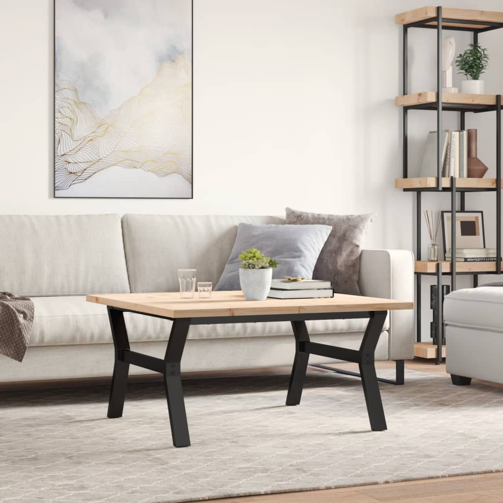 Coffee Table Y-Frame Solid Wood Pine And Steel