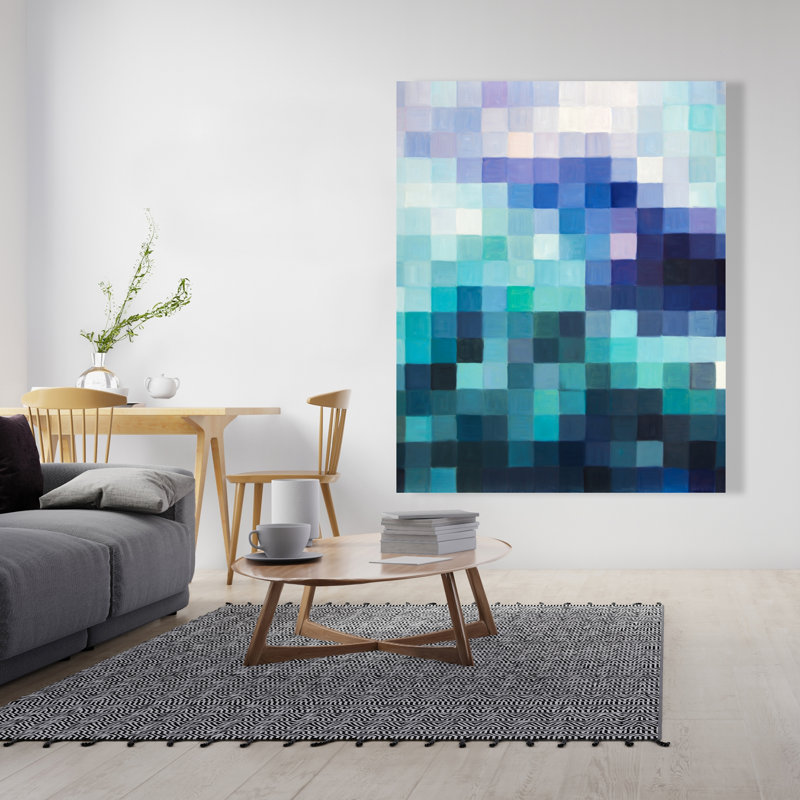 Pixelized Landscape - Modern Bathroom Canvas Home Decor