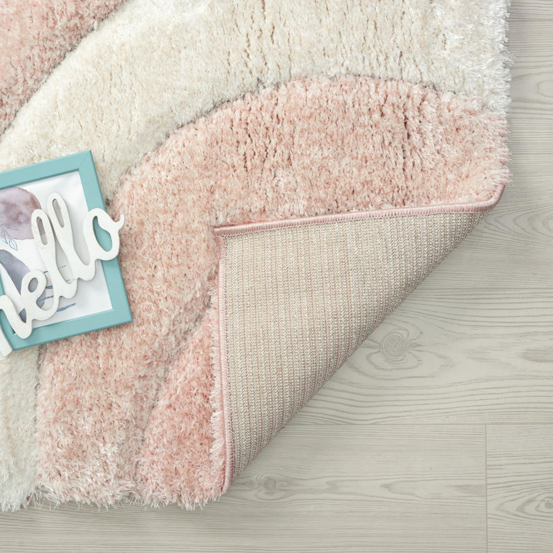 Tapis rose à motif géométrique Koo, Rectangle 8 pi x 10 pi
