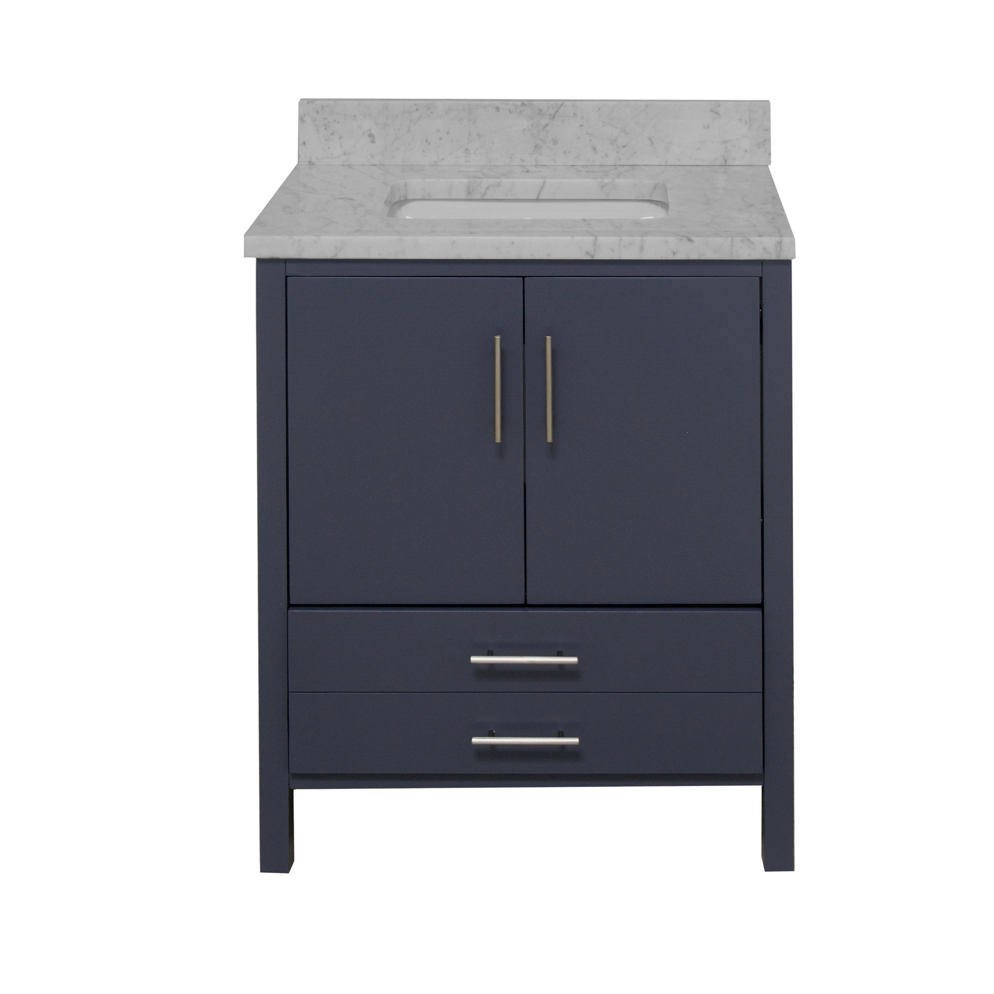 Kiara 30'' Single Bathroom Vanity, Charcoal Gray, Carrara Marble