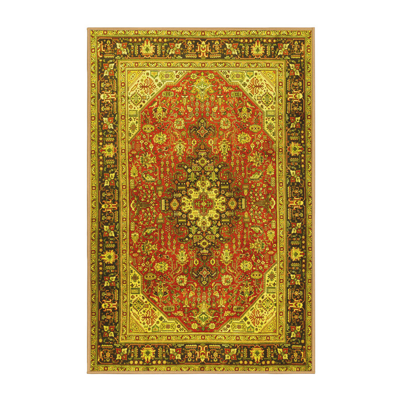 Tapis traditionnels jaunes 1170, Rectangle 8 pi x 10 pi