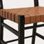 Ensemble de 2 tabourets de comptoir 24,25 po Classic, ensemble de 2 tabourets de comptoir en polyuréthane brun avec structure en bois d'hévéa, dossier et siège en cuir tissé croisé, convient à la cuisine / chambre à coucher / salle à manger