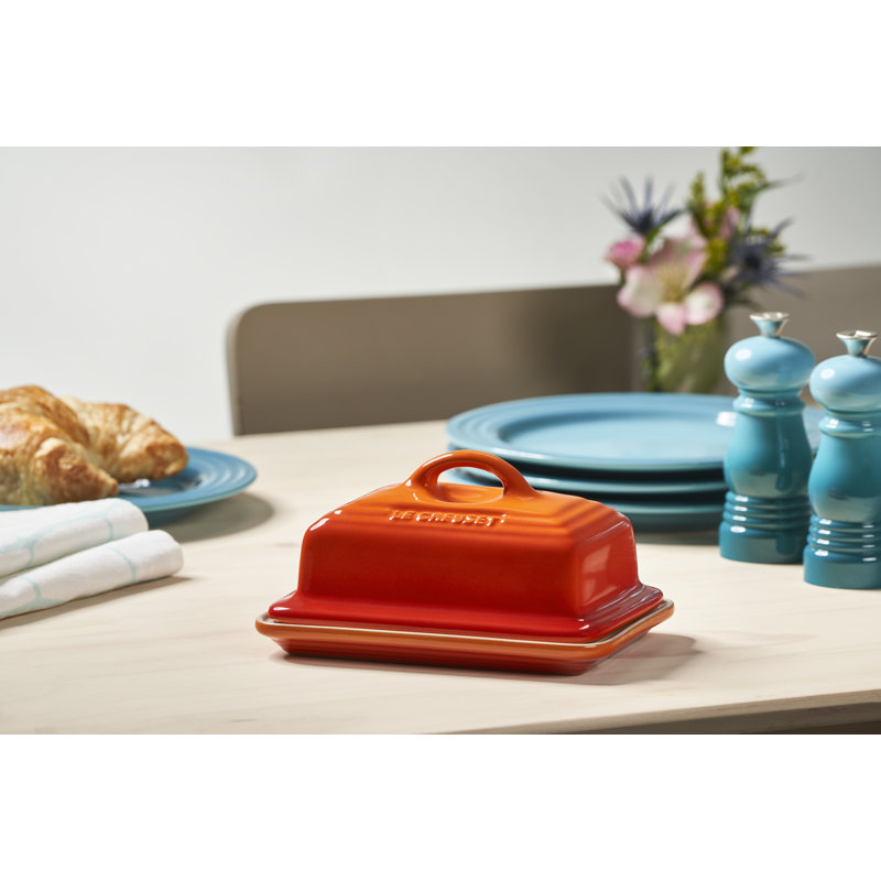 Flame Orange Stoneware Heritage Butter Dish