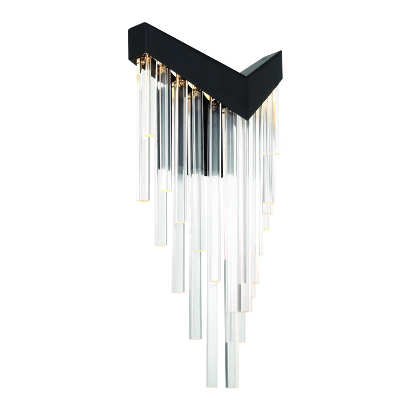 Applique murale en cristal Vivien, Noir