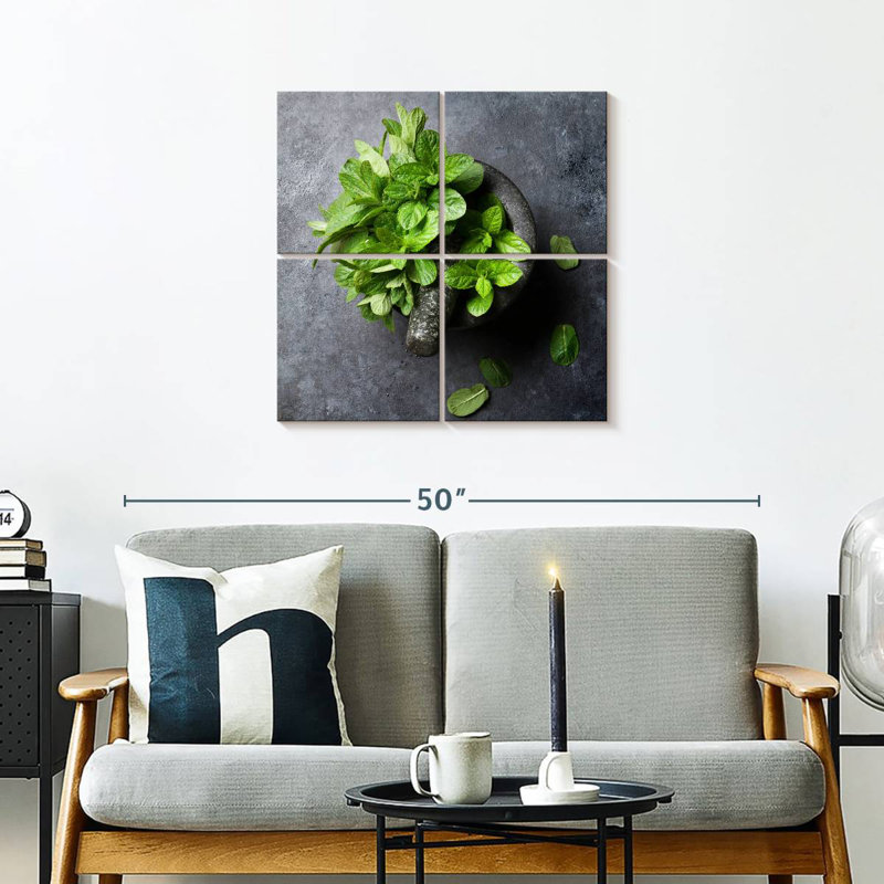 Harnek Crushing Mint Leaves, 26" H x 26" W
