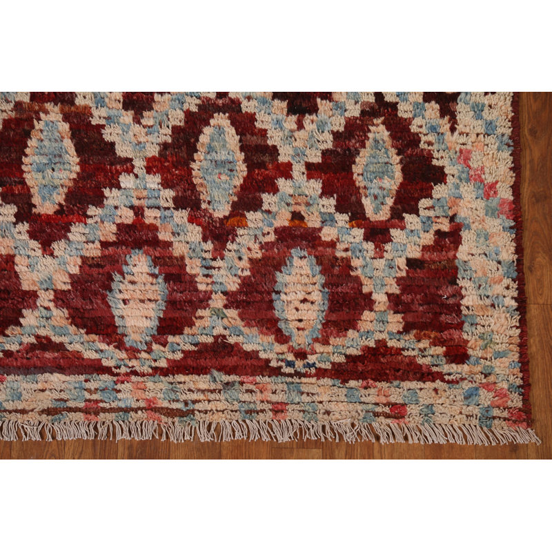 One-of-a-Kind 4'3" x 5'11" New Age Rectangle Wool Area Rug in Red
