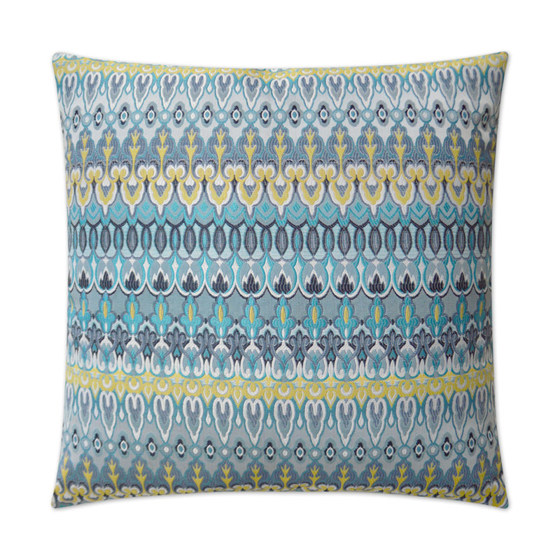 Kanthum Geometric Outdoor Reversible Throw Pillow, Turquoise