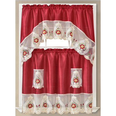 Floral Swag Kitchen Curtain