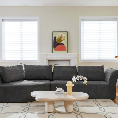 Canapé modulaire moderne avec accoudoirs larges et coussins Modern Minimalist