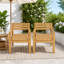 Ensemble de 2 chaises de salle à manger d'extérieur en bois d'acacia avec assises tressées