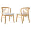 Ensemble de 2 chaises de salle à manger modernes, rembourrées en bois d'hévéa pour petite cuisine