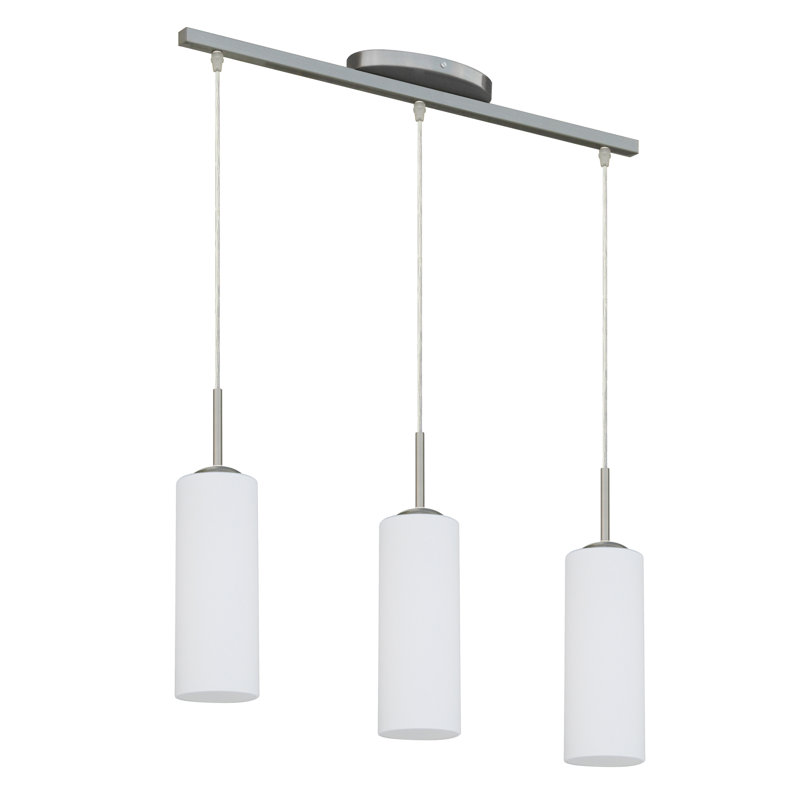 Luminaire suspendu cylindrique à 1 lumière Rean, Acier inoxydable