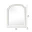 Miroir de commode Kyna, verre biseauté, bois massif blanc antique classique, 40 x 42