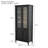 73.3" H Medieval Modern China Cabinet, Solid Wood Veneer Curio Cabinet With 2 Tempered Glass Doors And 4 Adjustable Shelves Kitchen Hutch