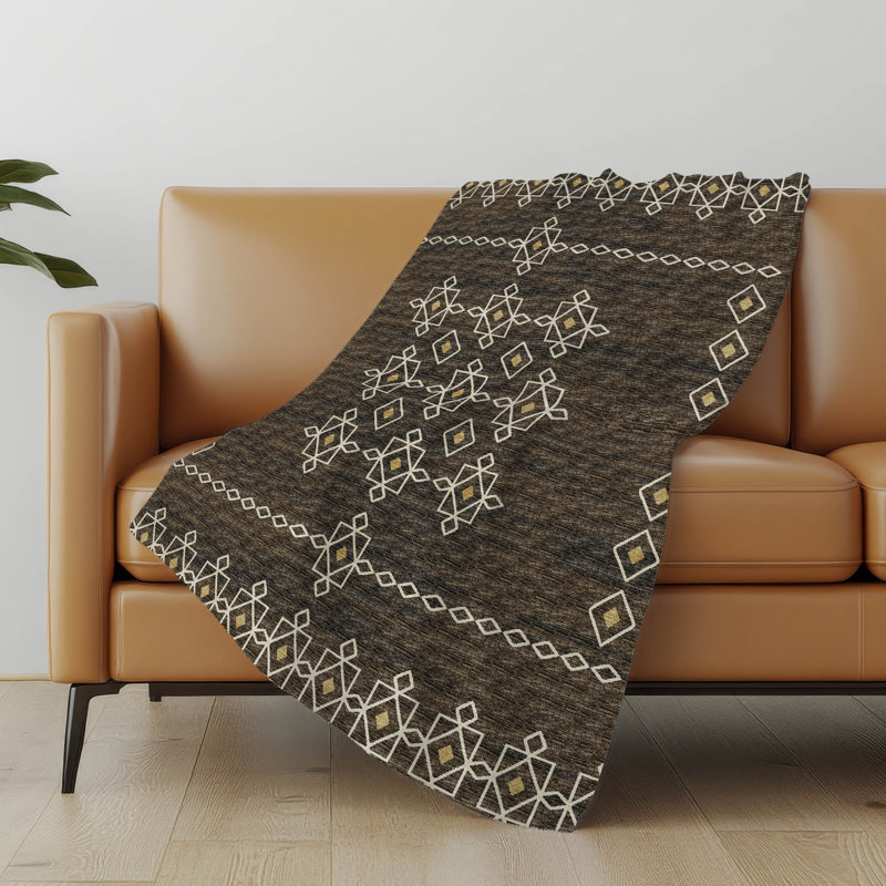 Jeté Sherpa Boho Addison, Brun