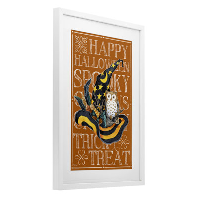 Impression encadrée sous verre Witchy Hat & Owl, par Paul Brent