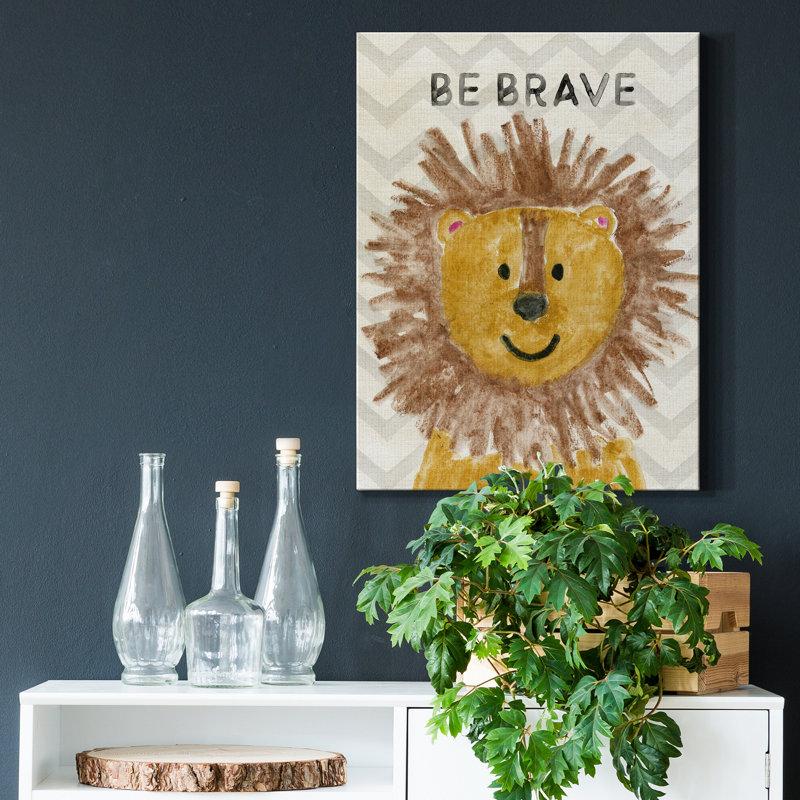 «Safari Be Brave» par Natalie Carpentieri, reproduction d'art sur toile tendue, H 20 po x l 16 po x P 1 po