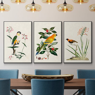 Bird in Habitat III, reproduction sur toile 3 pièces